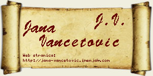 Jana Vančetović vizit kartica